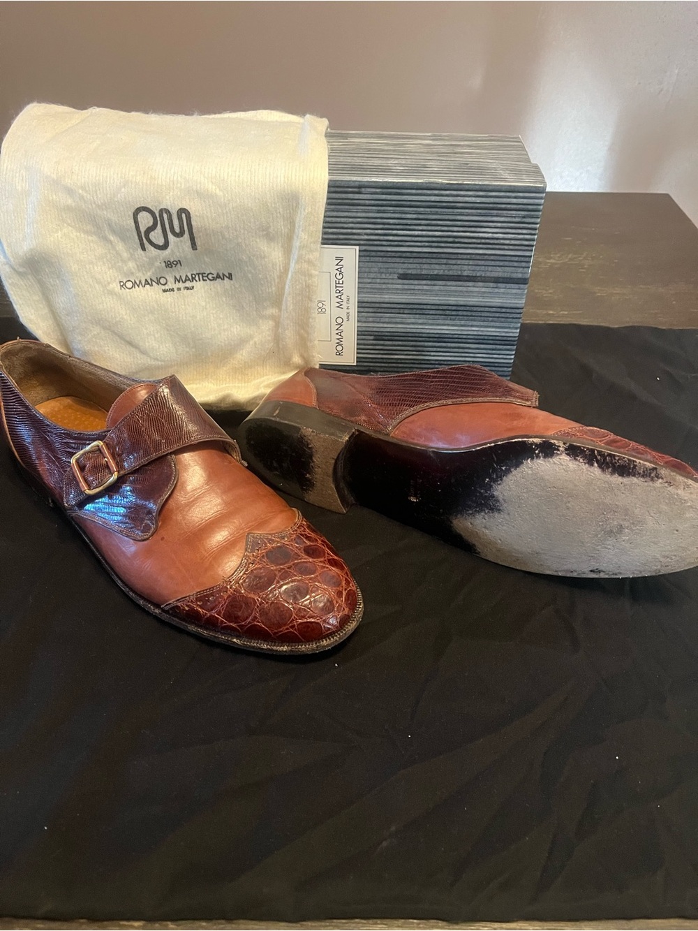 Men’s Burgundy Leather Monk Strap Loafers